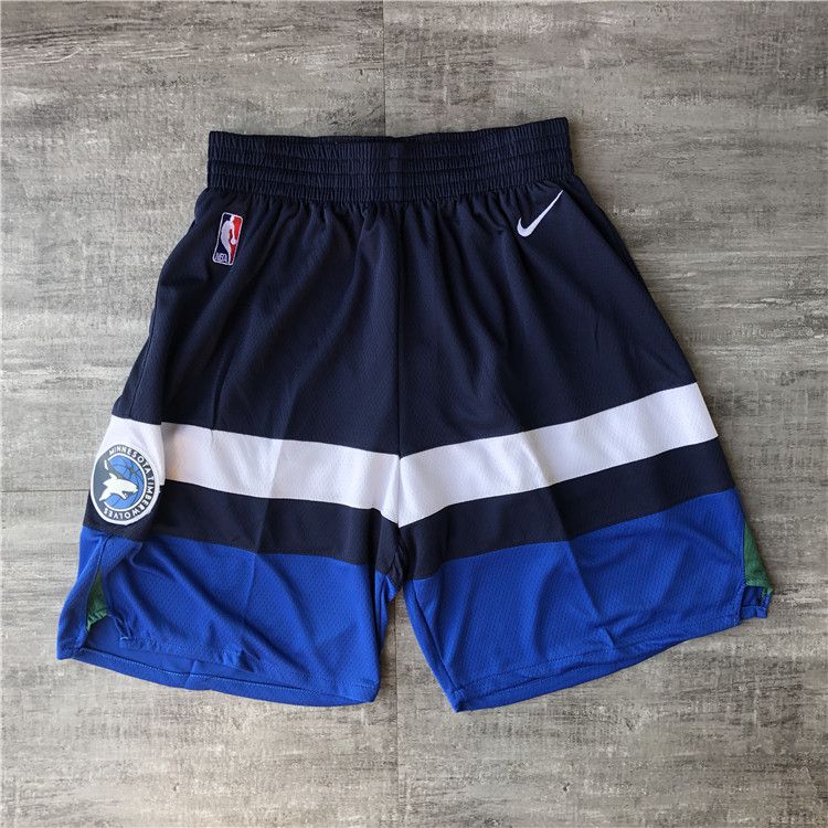 Cheap Men NBA Minnesota Timberwolves Blue Shorts 04161